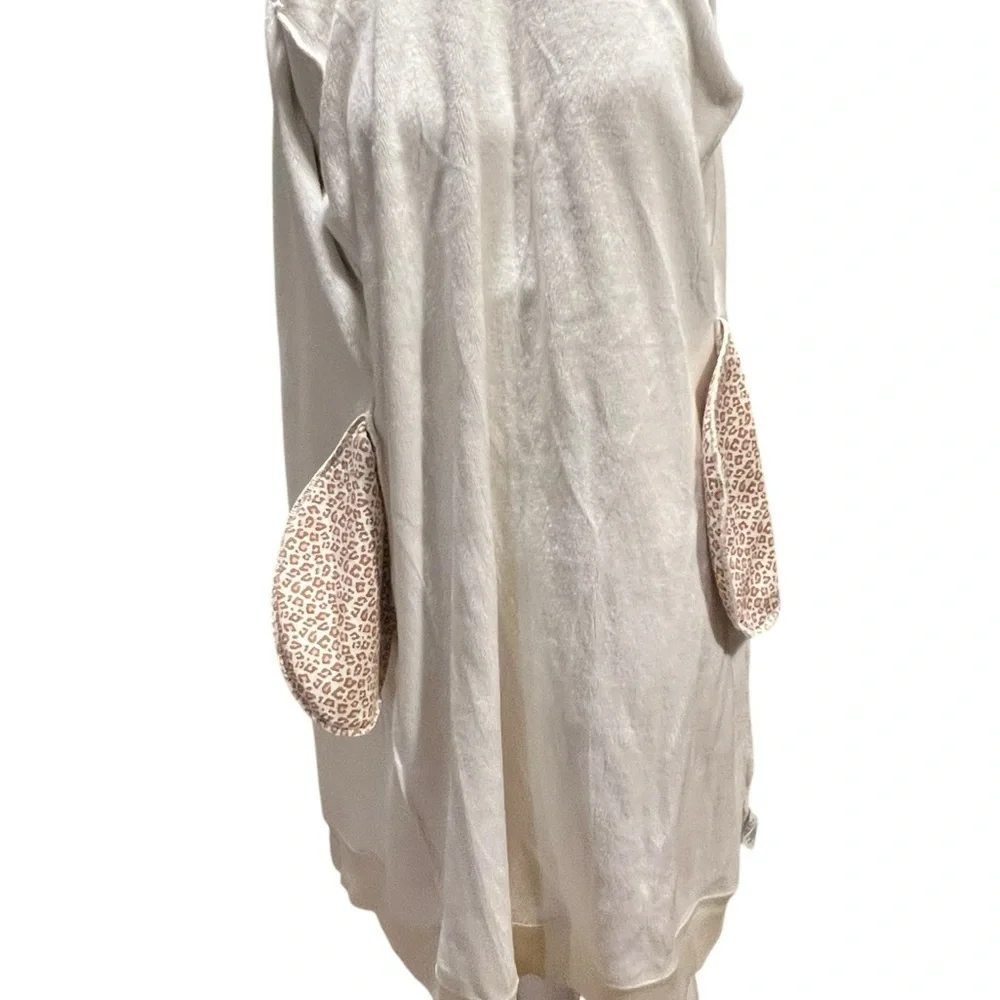 UGG Karoline Fleece Cream and Tan Leopard Print Robe Size Small